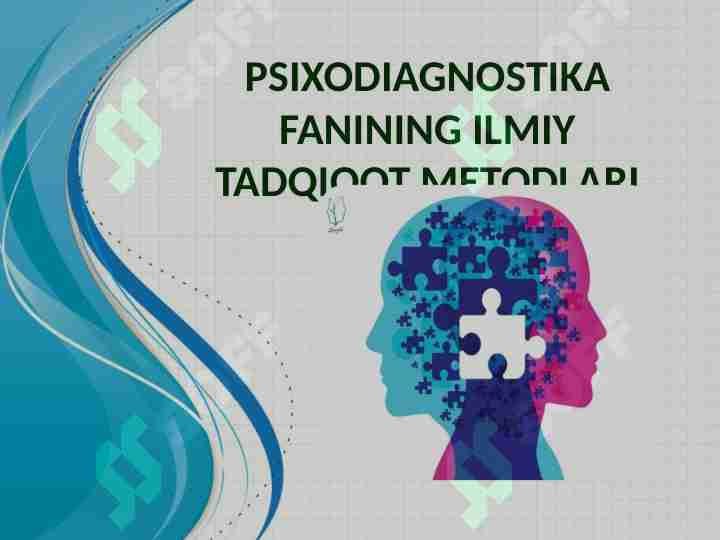 Psixodiagnostika fanining ilmiy tadqiqot metodlari
