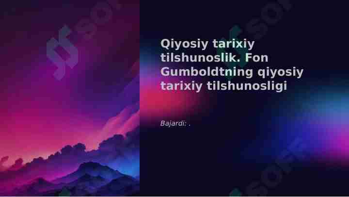 Qiyosiy tarixiy tilshunoslik