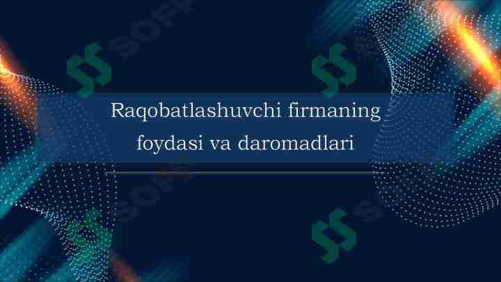 Raqobatlashuvchi firmaning foydasi va daromadlari