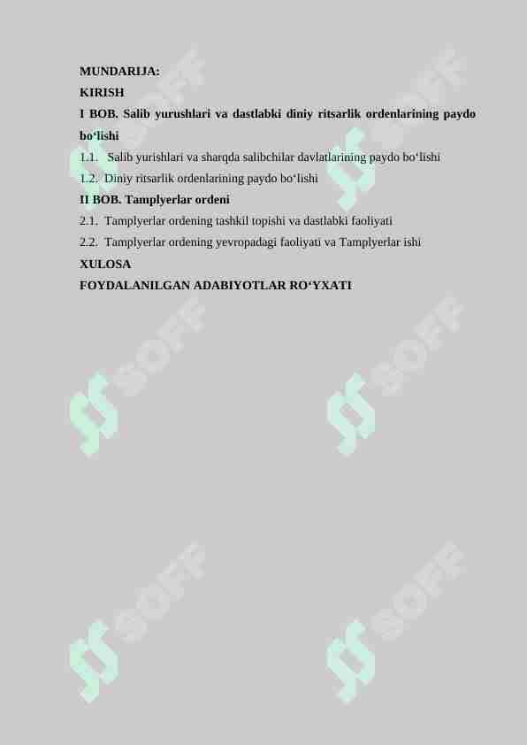 Salib yurushlari va dastlabki diniy ritsarlik ordenlarining paydo bo‘lishi