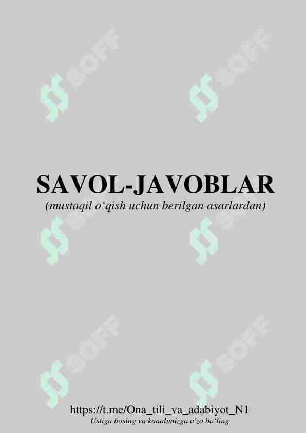 Savol-javob_badiiy asarlar