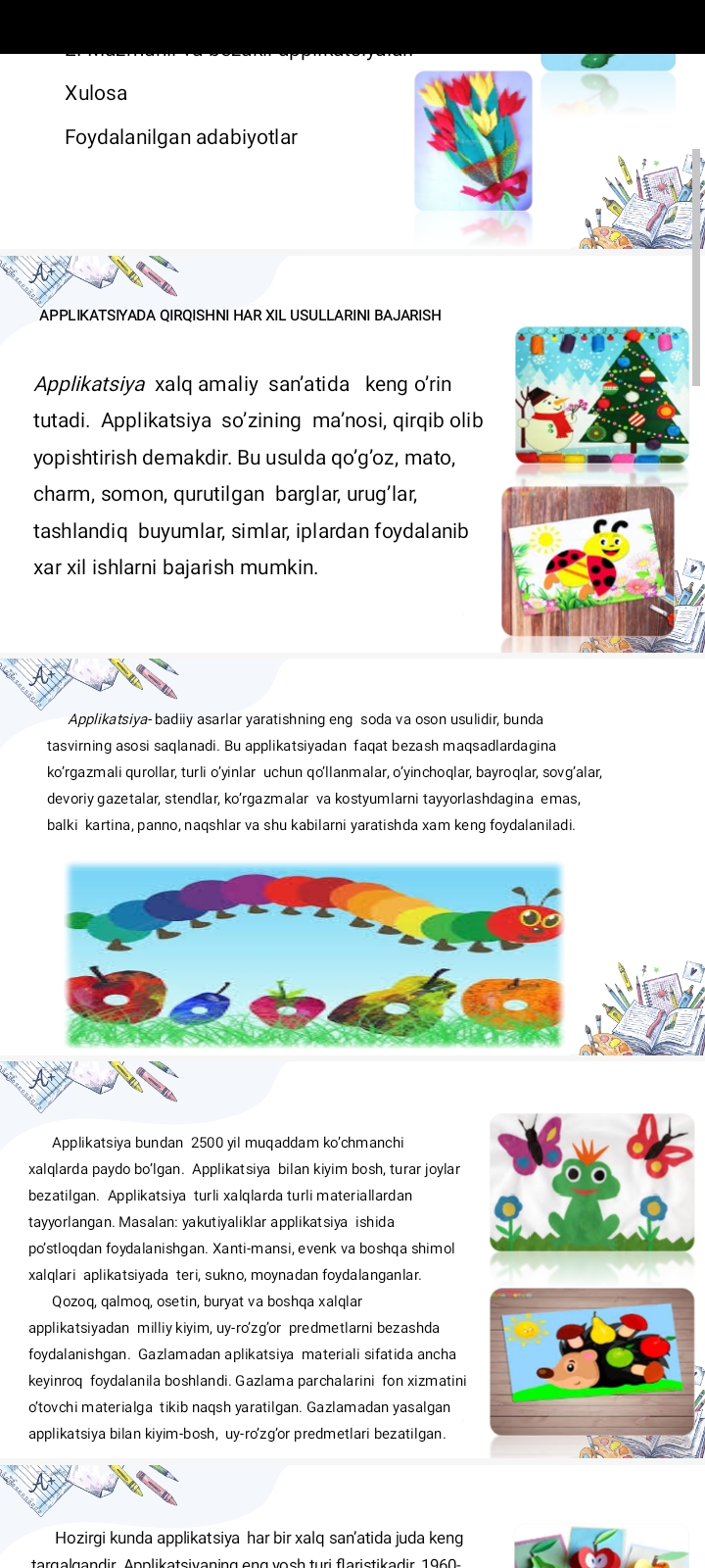 Applikatsiya amaliy san’at turi sifatida