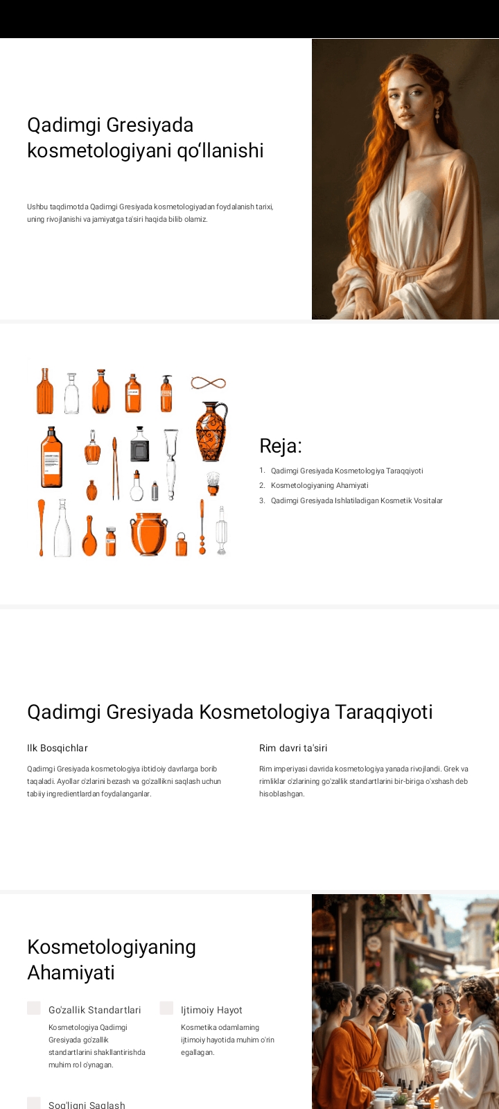 Qadimgi Gresiyada kosmetologiyani qo‘llanishi