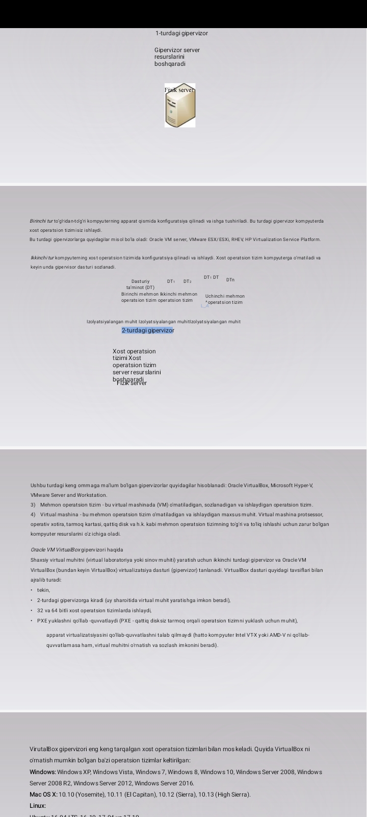 Oracle VM VirtualBox dasturi asosida virtual mashina yaratish