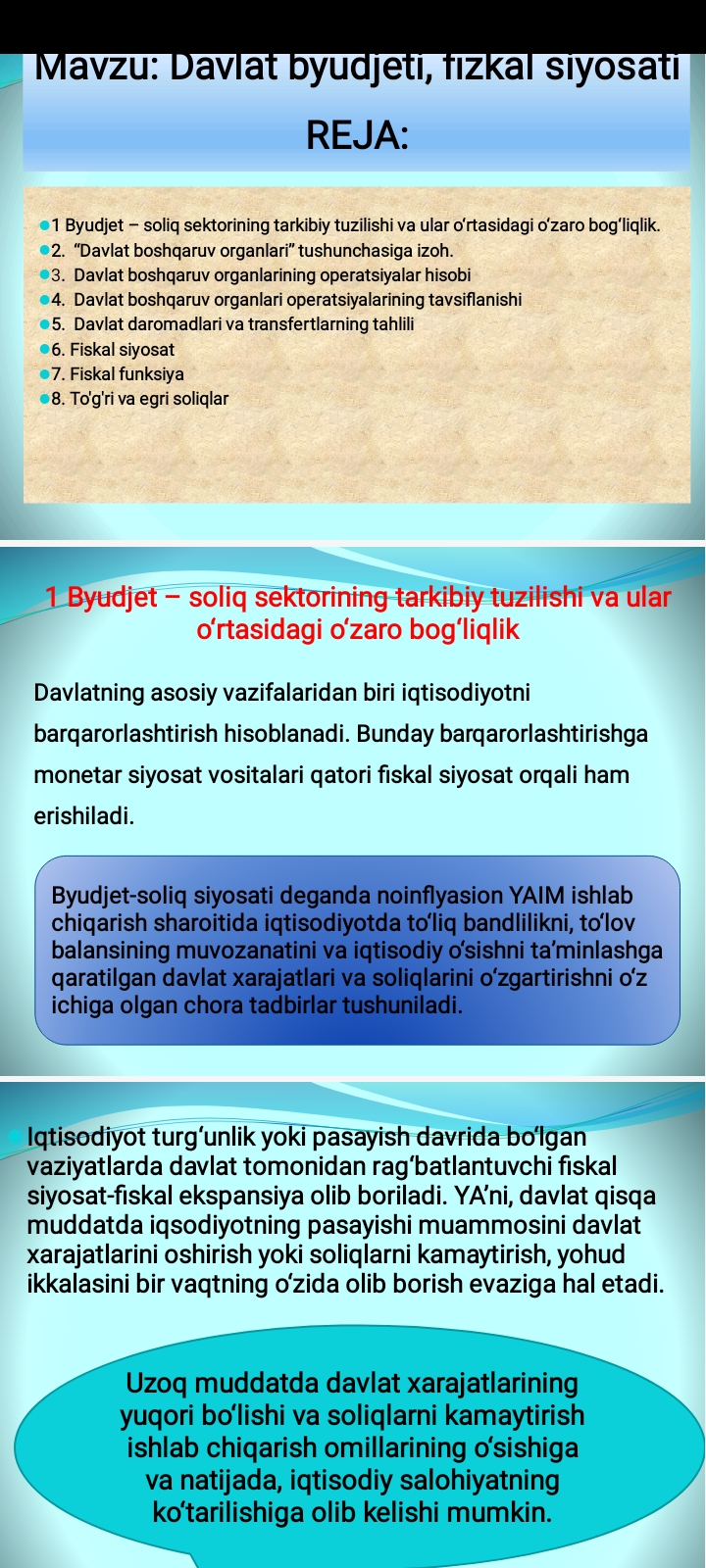 Davlat byudjeti, fizkal siyosati