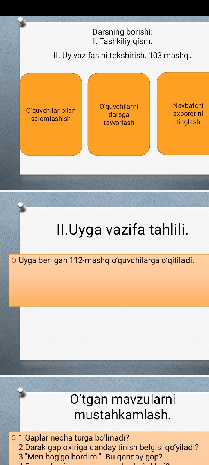 O’quvchilar bilan salomlashish