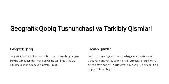 Yerning Geografik Qobig'i: Biosfera