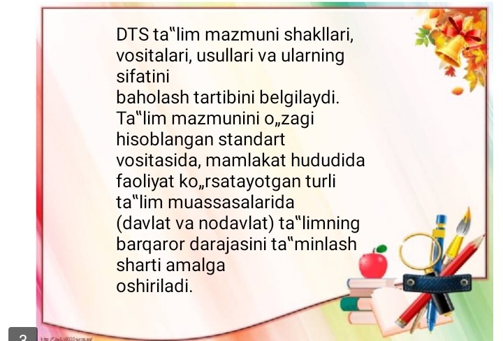 Ona tilidan DTS va oquv dasturi mazmuni