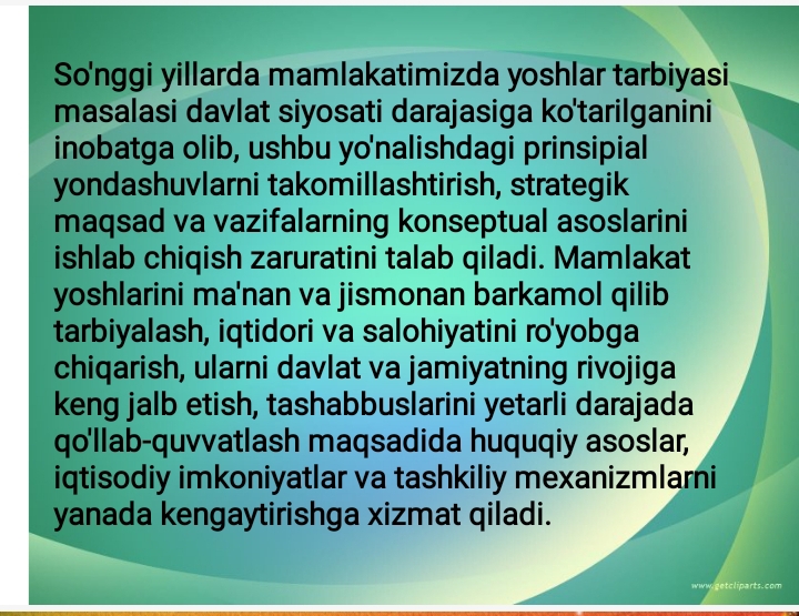 Milliy tarbiya konsepsiyasi