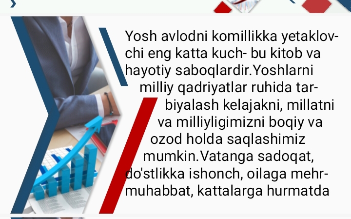 Ta'lim tarbiya jarayonida milliy
qadriyatlarning o'rni