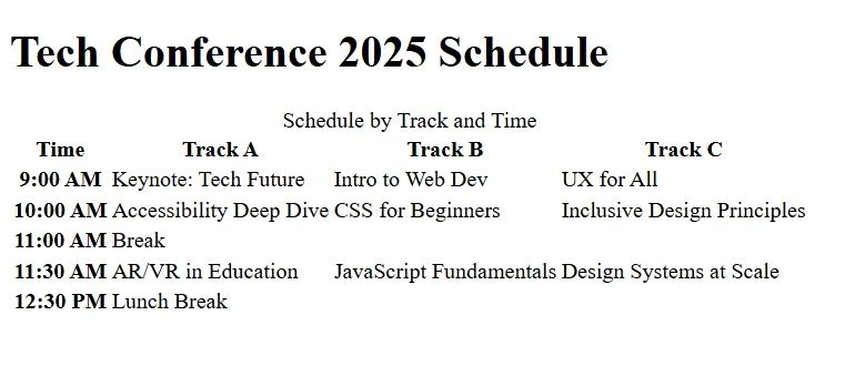 Built a schedule