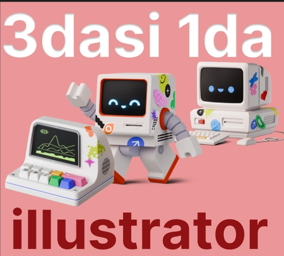 3Dda Web dizayn uchun illustratsiya +3