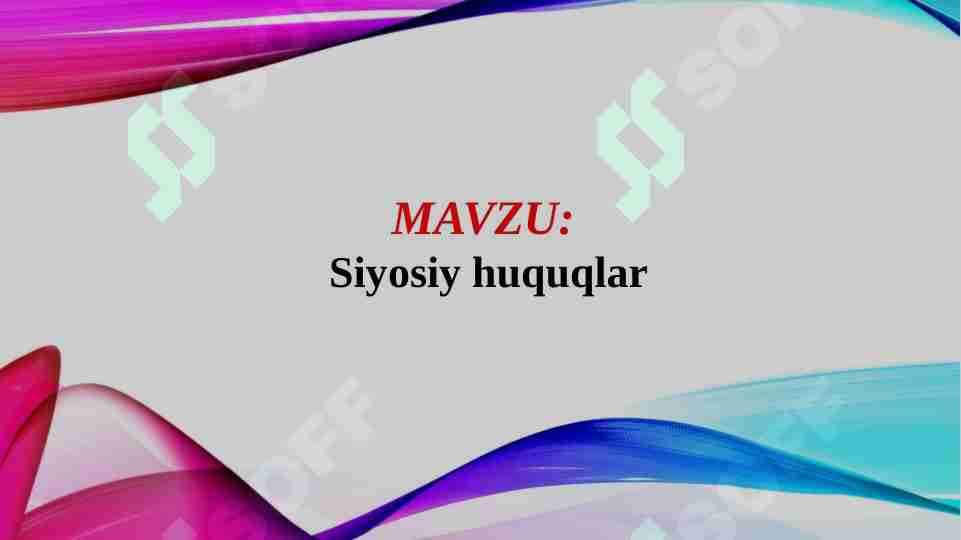 Siyosiy huquqlar