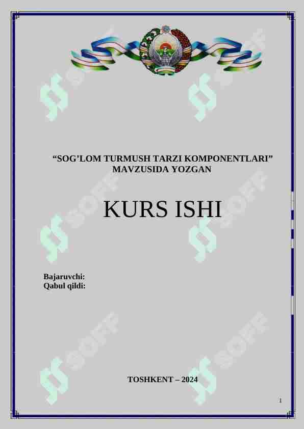 Sog’lom turmush tarzi kompanentlari