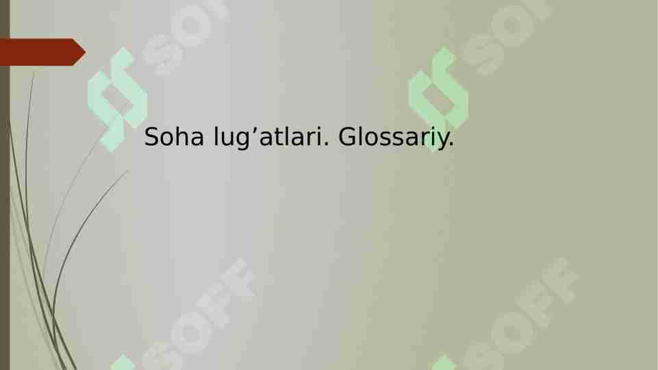 Soha lug'atlari. Glossariy