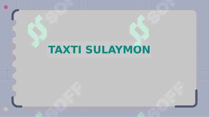 Taxti Sulaymon