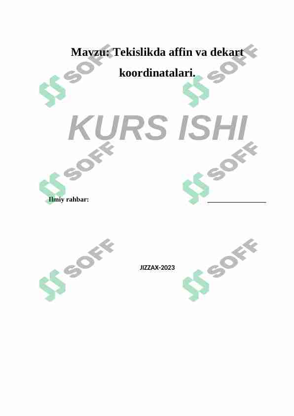 Tekislikda affin va dekart koordinatalari