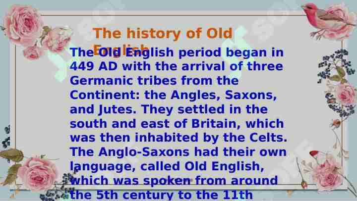 The history of Old English
