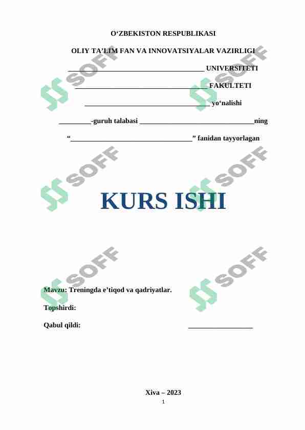 Treningda e’tiqod va qadriyatlar