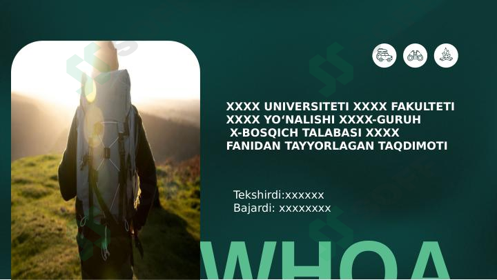 Turizm sohasining tasniflanishi va turlari