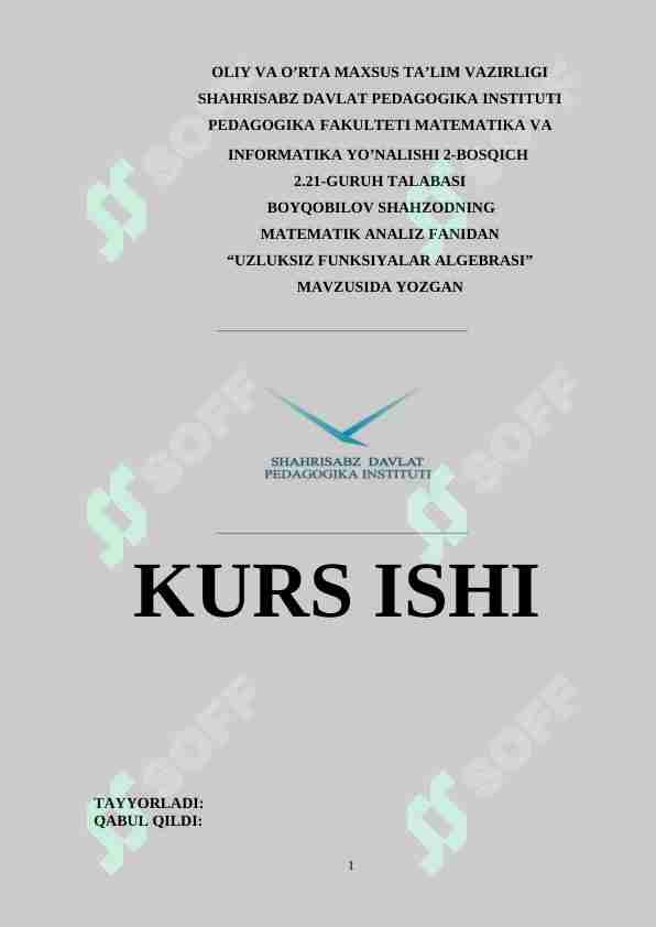 Uzluksiz funksiyalar algebrasi