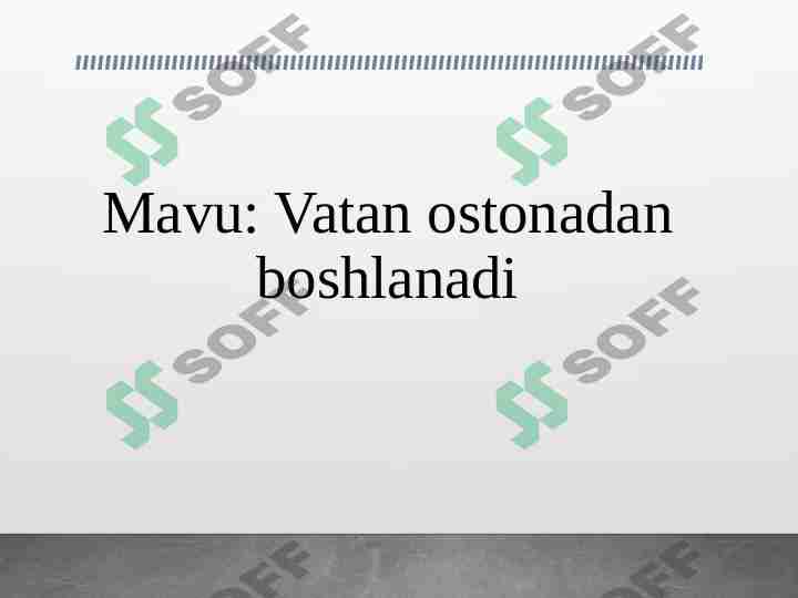 Vatan ostonadan boshlanadi