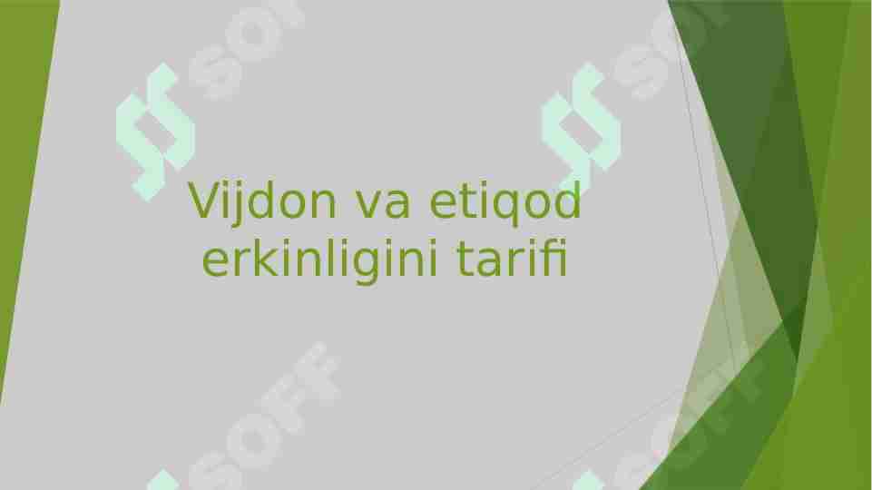 Vijdon va etiqod erkinligini tarifi