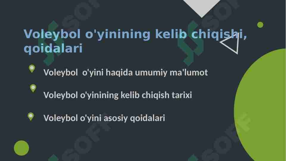 Voleybol o'yinining kelib chiqishi, qoidalari