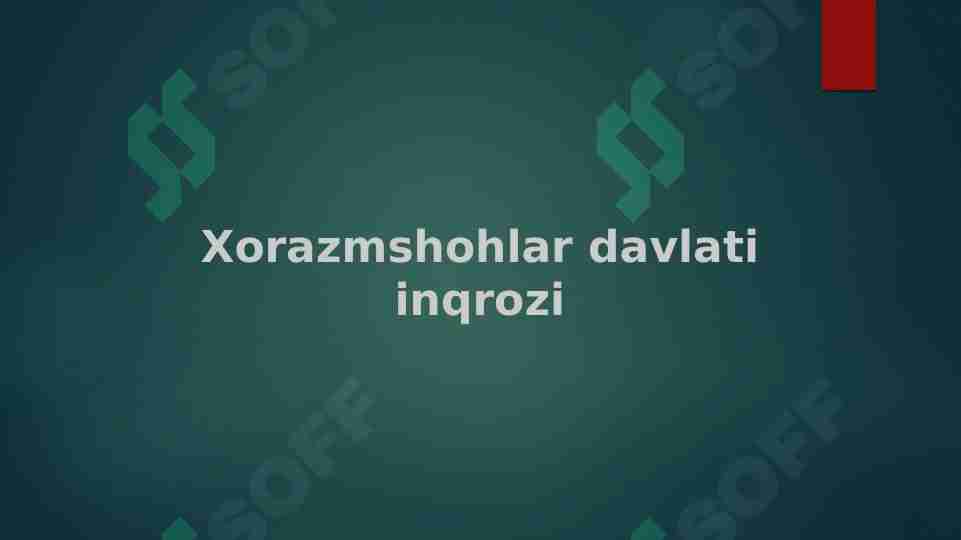 Xorazmshohlar davlati inqirozi