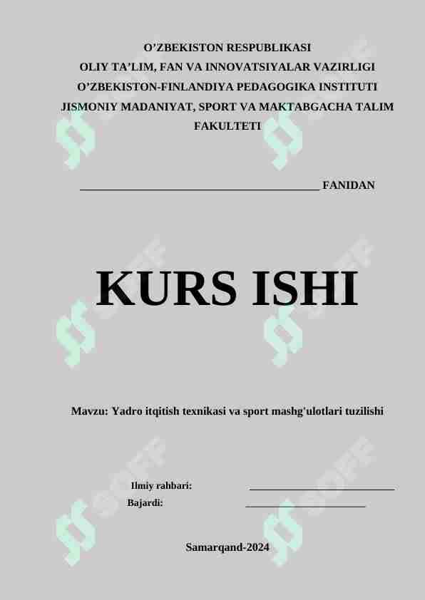 Yadro itqitish texnikasi va sport mashg'ulotlari tuzilishi