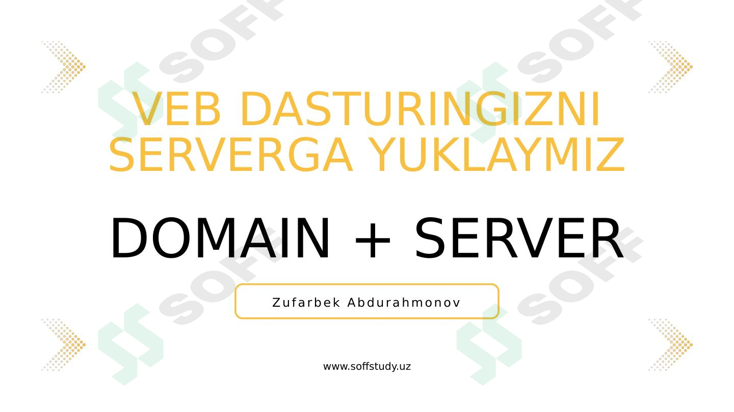 Veb dasturingizni serverga yuklaymiz, domain va server farqalari