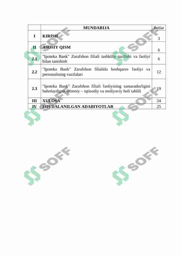 Zarafshon Ipoteka Bankida amaliyot hisoboti