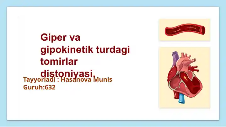 Giper va gipokinetik turdagi tomirlar distoniyasi