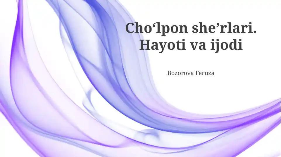Cho'lpon sheʼrlari. Hayoti va ijodi