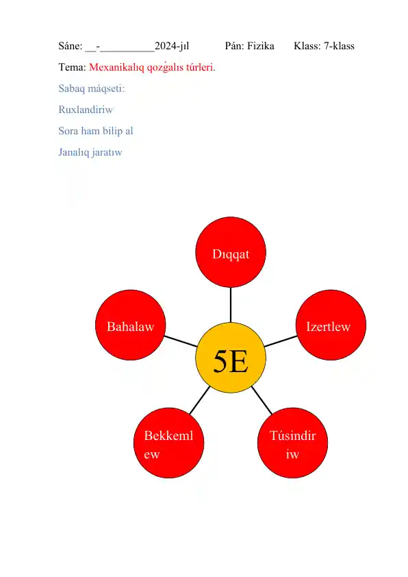 Mexanikalıq qozǵalıs túrleri