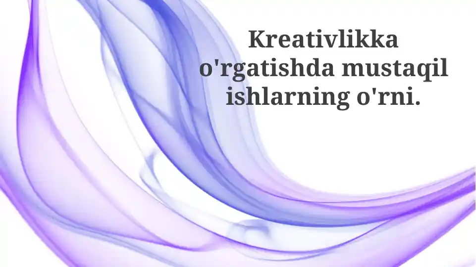 Kreativlikka o'rgatish