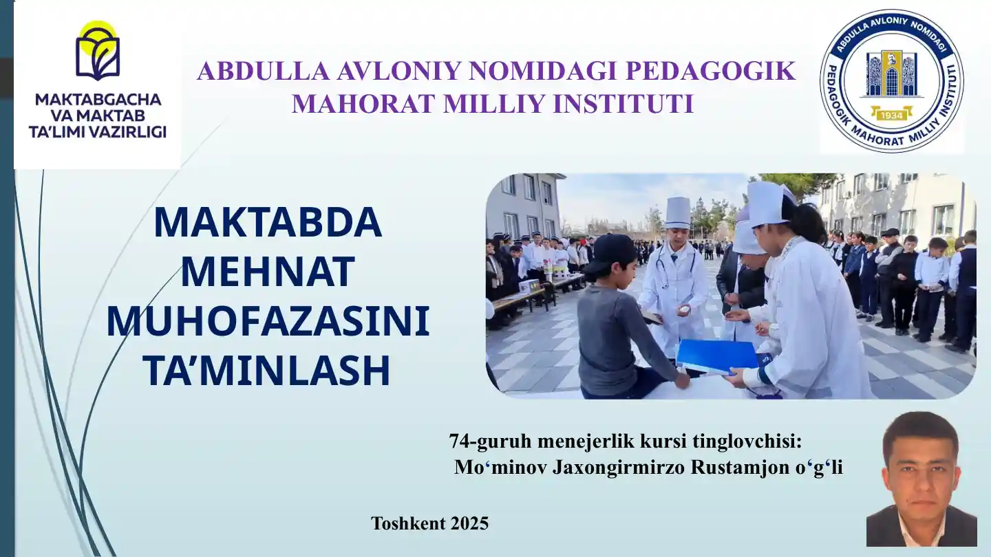 Mavzu: Pedagogik mahorat milliy instituti