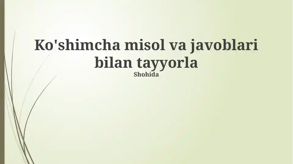 Misollar va Javoblar bilan tayyorlangan matematik tayyorlov