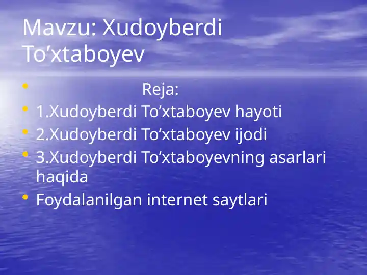 Xudoyberdi To’xtaboyev