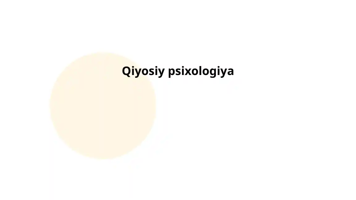 Qiyosiy Psixologiya