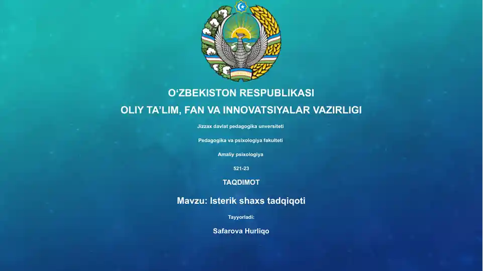 Isterik shaxs tadqiqoti