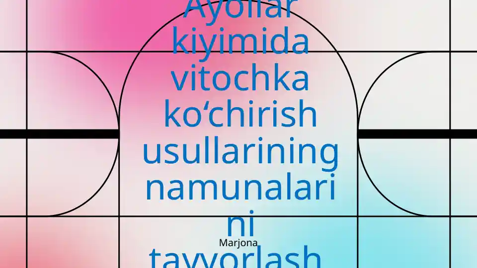 Ayollar kiyimida vitochka ko‘chirish usullarining namunalarini