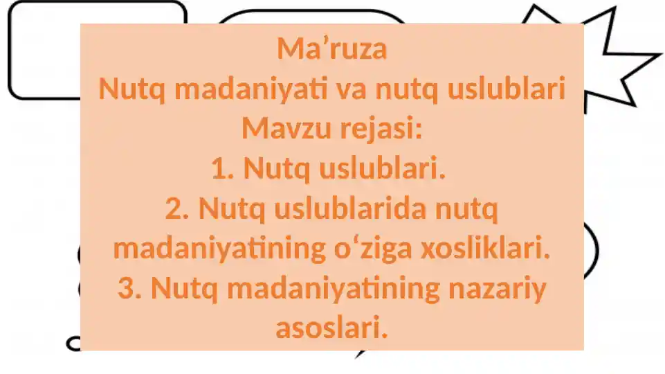 Nutq mаdаniyati va nutq uslublari