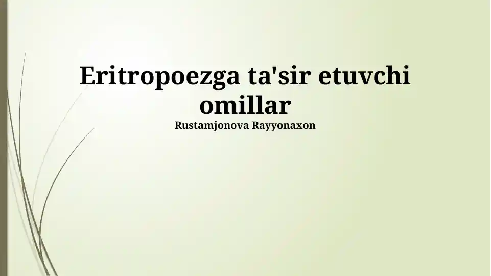 Eritropoezga ta'sir etuvchi omillar