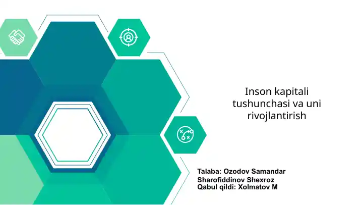 Inson kapitali tushunchasi va uni rivojlantirish