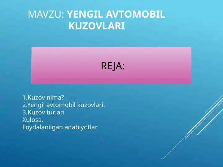 Yengil Avtomobil Kuzovlari