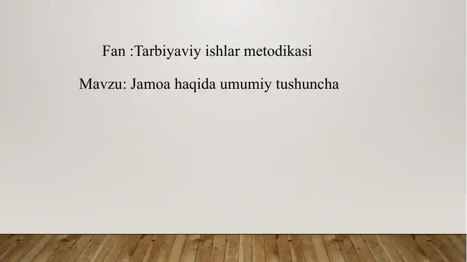 Tarbiyaviy ishlar metodikasi