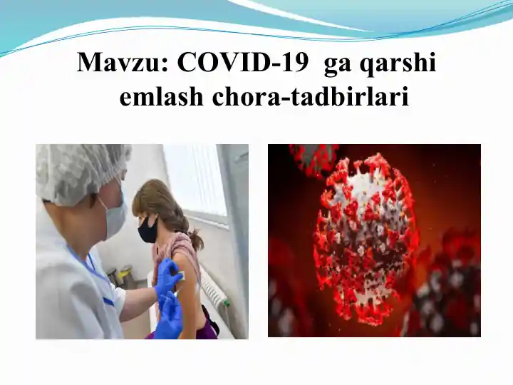 COVID-19 ga qarshi emlash chora-tadbirlari