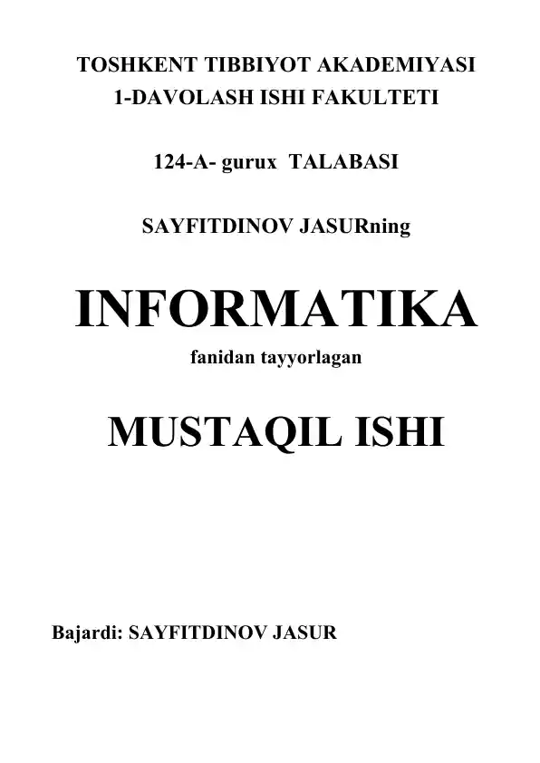 KOMPYUTERLARNING DASTURIY TAMINOTI . MS-DOS LINUX VA BOSHQA OPERATSION TIZIMLAR HAQIDA MALUMOT