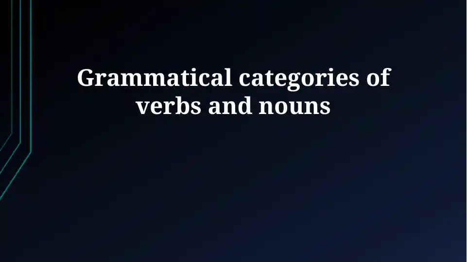 Grammatical categories of verbs and nouns